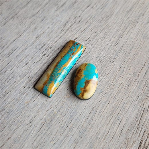 Royston Ribbon Turquoise Cabochon, Turquoise Bar Cabochon, Striped Turquoise, L8848 - Etsy