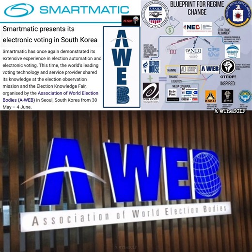 Elections aren't just being stolen across the United States, elections are being stolen across the world, with Smartmatic being one of the original players behind it.USAID, the NEC, and A-WEB which is part of South Korea, plays a massive role in the global election fraud cartel in over 100+ countries.These are regime change operations being funded and conducted by intelligence agencies, elite globalists, shady NGOs, and YOUR taxpayer dollars.