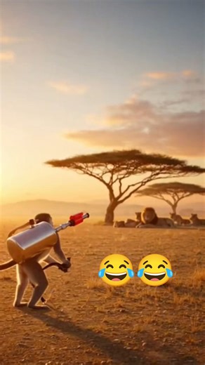 Monkey Red Smoke Prank on Lions 😂 | Funny Sound Effects Version!#funny #shorts