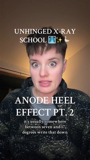 Anode heel effect pt 2 🫡 #xraystudent #radtechstudent #radiologystudent #xray #radiology