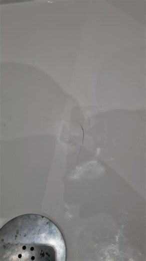 Cracked shower tray repaired ☺️ support beam installed under the crack then fibre patched 👍 #repair #restore #revive #homeimprovement #renovation