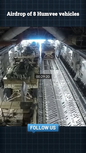 Airdrop of 8 Humvee vehicles #military #aircraft #usa | The Air Show