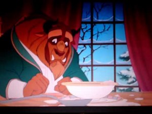 The beauty and the beast eating