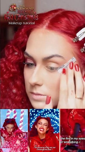 Kylie Cantrall Red Christmas MAKEUP TUTORIAL ❤️ #kyliecantrall #makeuptutorial #descendants