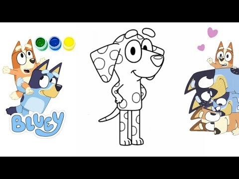 Bluey Drawing for Beginners 💙 | Simple Cartoon Drawing Tutorial 🌈