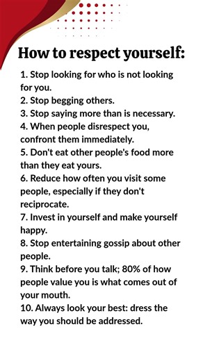 How to respect yourself: | Wisdom Words