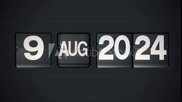 Retro Flip Calendar - Full Year 2024. Showing every day of 2024 up until January 1st 2025.