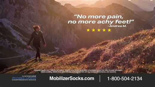 Copper Fit Mobilizer Compression Socks TV Spot, 'Relief Where You Need It'