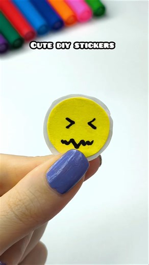 Making the cutest emoji sticker 😖 #art #diy #shorts #sticker