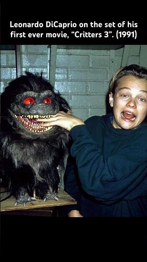 Leonardo DiCaprio on set of his first ever movie, “Critters 3”. (1991) #leonardodicaprio #dicaprio