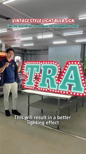 Vintage style light bulb sign💡Use the storefront to enhance the atmosphere effect#signage #neon