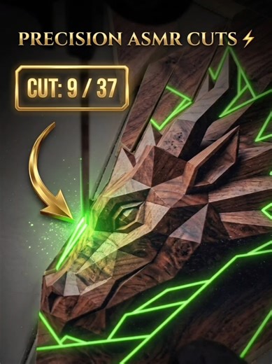 37 Cuts to a Low-Poly Dragon Head | ASMR Precision