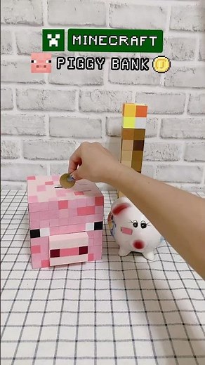 DIY Minecraft Piggy Bank🐷gift idea💰How to make MC Piggy bank✂️ #minecraft #shorts #papercraft