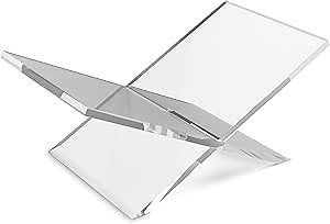 Acrylic Book Stand - Clear Open Book Display Stand – Magazine and Book Holder- for Recipe Cookbooks, Reading, Documents, Textbook