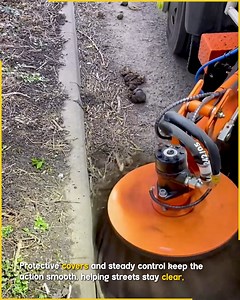 Sidewalk Edge Cleaning With Sweeper. #StreetCleaning #RoadSweeper #CityMaintenance #CleaningMachine | Jogi Jokes