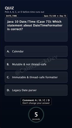 Quiz 273 DateTimeFormatter Java10 | #shorts #java #quiz