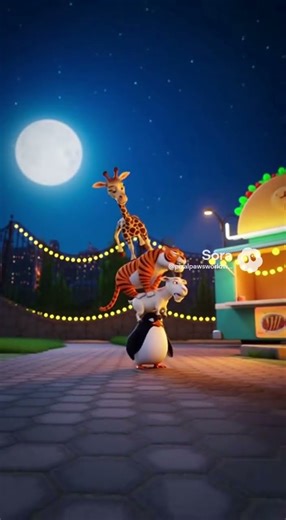 “The Great Zoo Escape… Gone Hilariously Wrong 🐧🦒💥 #funny #aianimation #memes #viral #ai