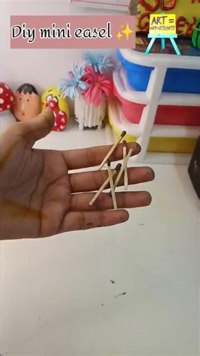 diy mini easel✨#craftwithme #trendingsong #handmade #miniature craft #diy #‪@Sdartgallery-s‬