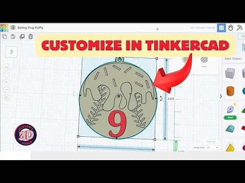 3D Printed Drip Baseball Keychain | Edit Tutorial Using ‪@AutodeskTinkercad‬