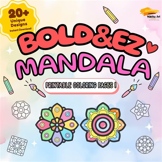 Bold and Easy Mandala Coloring Pages, Simple Mandalas for Adults and Kids, Large Print , Stress Relief Digital Download, Thick Lines PDF - Etsy Australia
