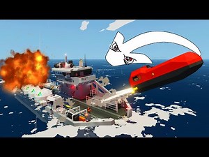 Launching off EXPLODING HYDROGEN SHIP! Stormworks Sinking Ship Survival