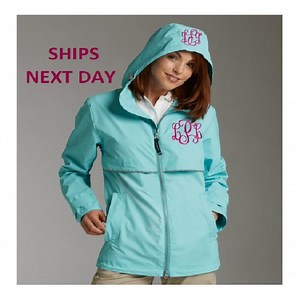 Monogrammed Charles River Rain Jacket: Personalized Windproof Coat - Etsy