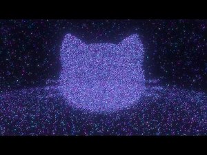 Shining Star Sparkle Particles Glowing Neon Forming Cat Face Shape 4K Moving Wallpaper Background