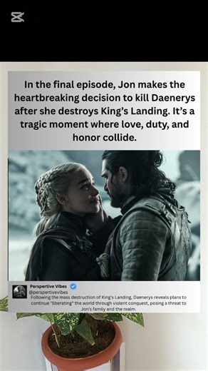 See The Real Reason Why Jon Snow had to Kill Queen Daenerys #gameofthrones