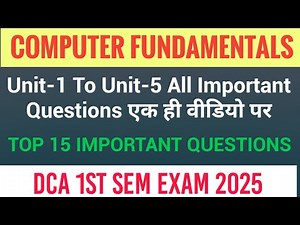 DCA 1ST SEM COMPUTER FUNDAMENTALS ALL IMPORTANT QUESTIONS | DCA 1ST SEM IMPORTANT QUESTIONS