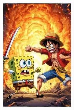 Spongenbob VS Luffy #anime #animation