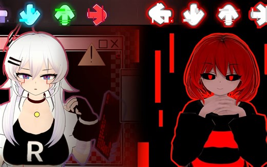 迫真脑洞国人FNF模组 R型病毒和player对唱 病毒大战黑客