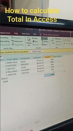 How to calculate total Microsoft Access 2016