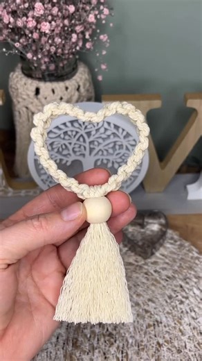 Caroline Fleming | Macrame Heart ❤️ I used 3mm cotton cord to make this macrame heart. I made square knots around 1.5 aluminium craft wire and shared it... | Instagram