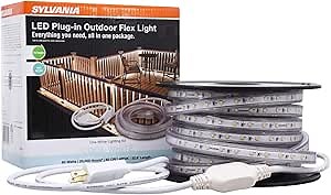 SYLVANIA LED Plug-in Outdoor Flex Light Strip Complete Lighting Kit 32.8 Inch, 4000K Cool White Color Temperature - 1 Pack