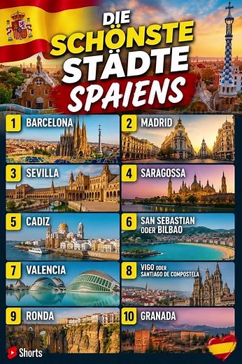 Die 10 schönsten Städte Spaniens 🇪🇸 | Welche ist deine Nummer 1? 😍