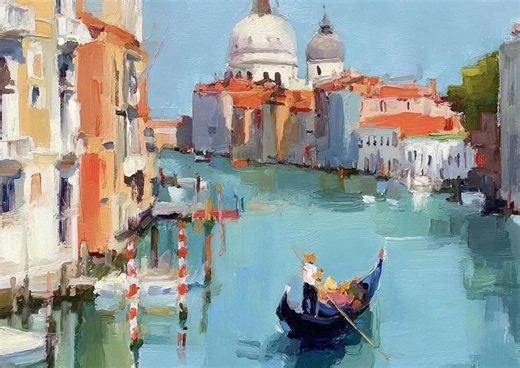 Venetian Original Oil Painting of Italy Canal Impasto Artwork Impressionist Art - Etsy