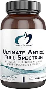 Designs for Health Ultimate Antiox Full Spectrum - Antioxidant Supplement with Resveratrol, Acerola, Lutein, Curcumin C3, Quercetin + More (90 Capsules)