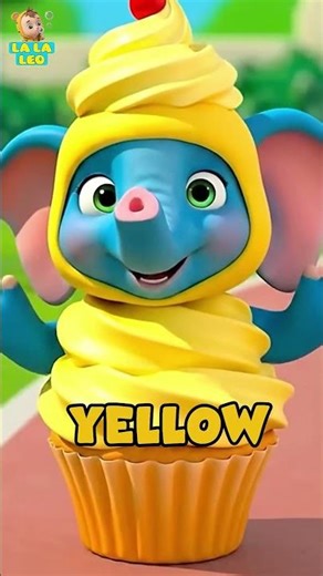 Name Color Eating Cup Cakes 🔴🟢🔵🟣 | Learn Color Song | Baby Cartoon & Kids Song #shorts