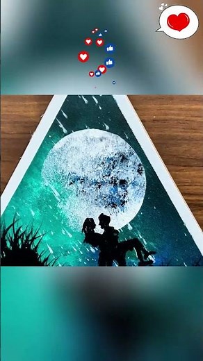 Easy Acrylic Painting | How I Painted LOVE in the NIGHT SKY – Full Acrylic Tutorial ❤️🎨 #shorts