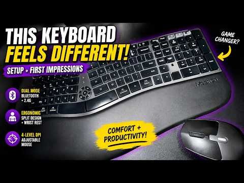 THIS KEYBOARD FEELS DIFFERENT! 😲 MEETION Ergonomic Keyboard & Mouse Setup + First Impressions