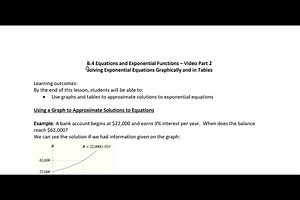 6.4 Part 2 Video - Solving Exponential Equations Graphically and with Tables
