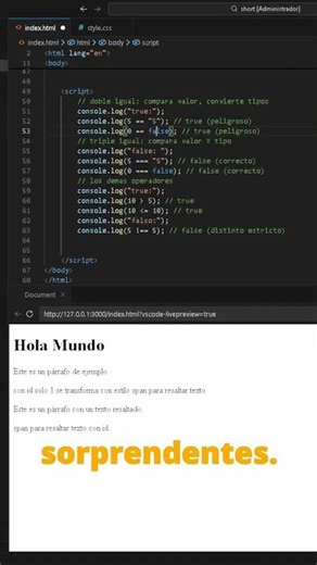 JavaScript desde cero part 5 | Operadores de comparación == vs ===