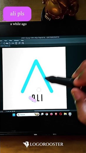 Ali Modern Name Logo Design 🔥 | Procreate Typography Logo Process