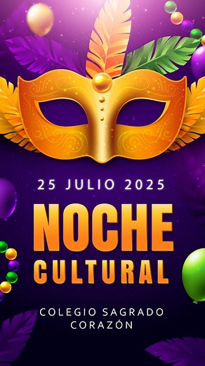 🎉 ¡La Noche Cultural del Colegio Sagrado Corazón ya está aquí! 🗓️ Este viernes 25 de julio 2025 📍 En las instalaciones del colegio ✨ Ven con tu familia a disfrutar de: 🎭 Concurso de disfraces 💃 Concurso de baile 🏆 ¡Premios para los primeros 3 lugares en cada concurso! 🎟️ Gran rifa con MUCHOS premios (¡a beneficio del fondo de becas!) 🎶 Entretenimiento, comida, sorpresas y más 🎫 ¡No te quedes sin tu entrada! Habrá preventa de tickets este miércoles 23 y jueves 24 a las 6:30 a.m. en el pa