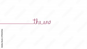 Handwritten THE END text sign. Line separator, overlay, alpha Stock Video