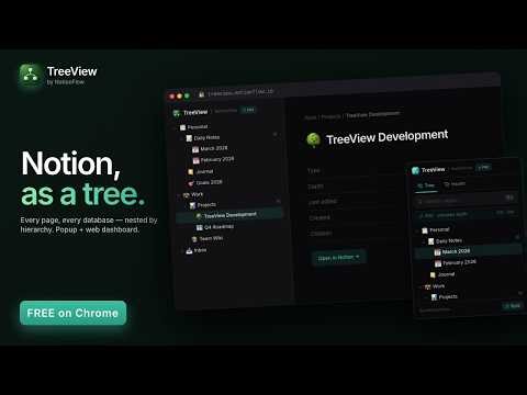TreeView - Map your whole Notion workspace as a hierarchy