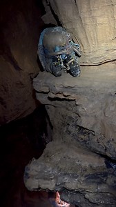If you fall off this ledge you’d have 440 feet of free fall to think about what you’d done. #caving #climbinglife | Adventuring Light