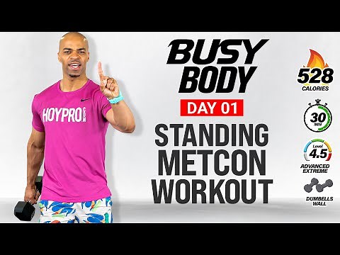 BUSY BODY Day 1: 30 MIN Full Body METCON Workout (All Standing, No Jumping)