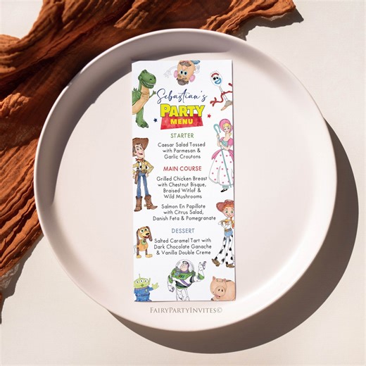 Toy Story Birthday Menu Template: Printable, Editable (instant Download) - Etsy