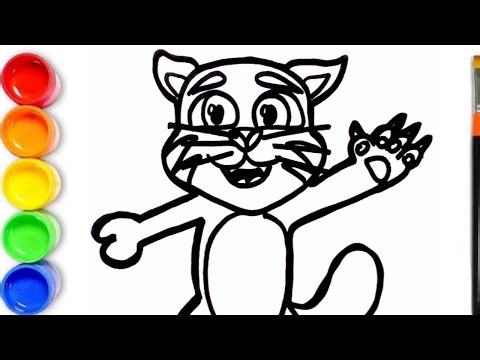 Drawing Talking Tom For Kids - Step By Step